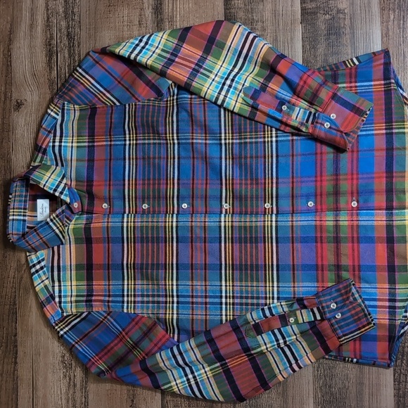 Stenströms Madras Plaid Slimline Button Down Shirt Size XL In Multicolor - Picture 2 of 10